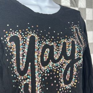 Old Navy girls, XL yay long sleeve black T-shirt metallic